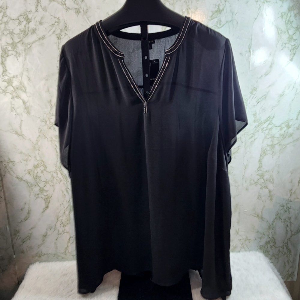 TORRID Semi Sheer Sequin Trim Top